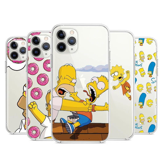 Case Apple Simpsons Donuts Transparent Silicone