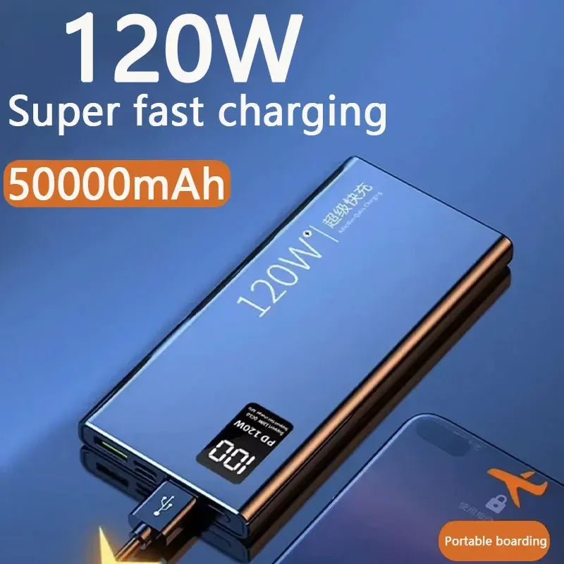 120W Power Bank 50000Mah Fast Charger